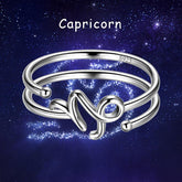 Capricorn Rings Zodiac Sign Jewelry 925 Sterling Silver - Rings - Aurora Tears